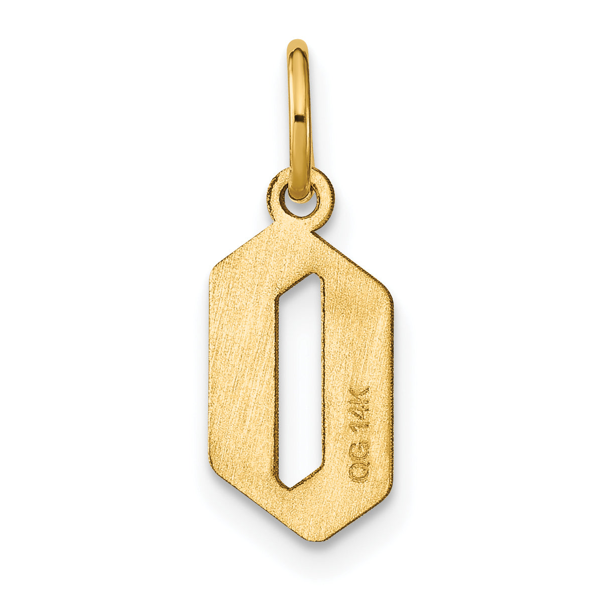 14k Yellow Gold 14KY Letter O Initial Pendant