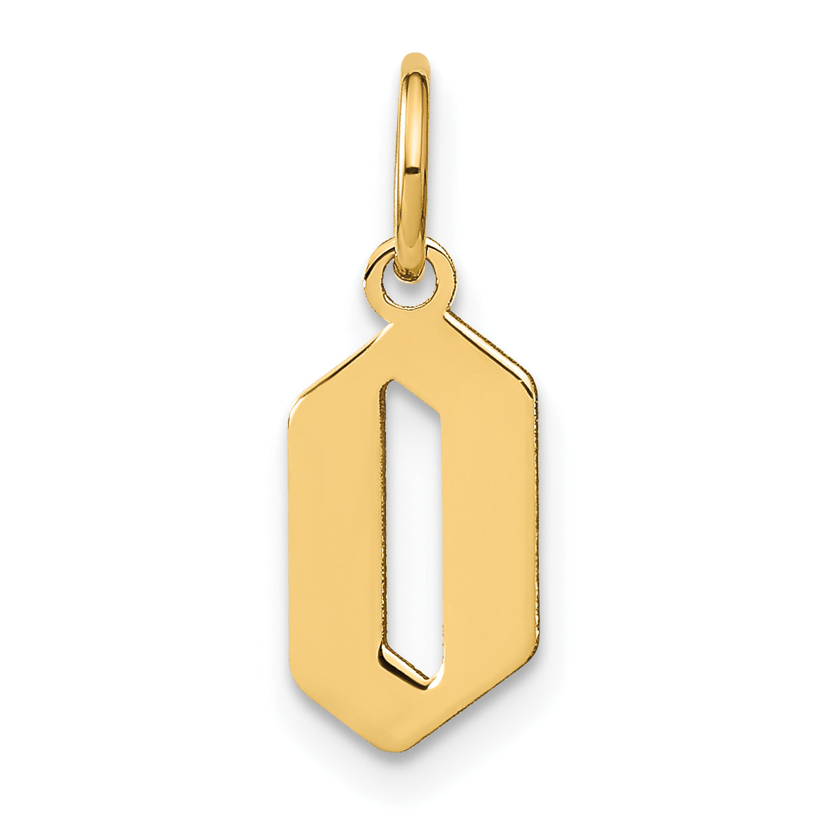 14k Yellow Gold 14KY Letter O Initial Pendant