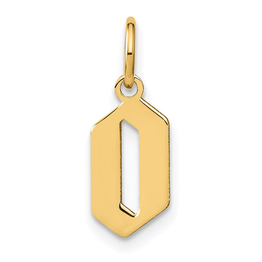 14k Yellow Gold 14KY Letter O Initial Pendant
