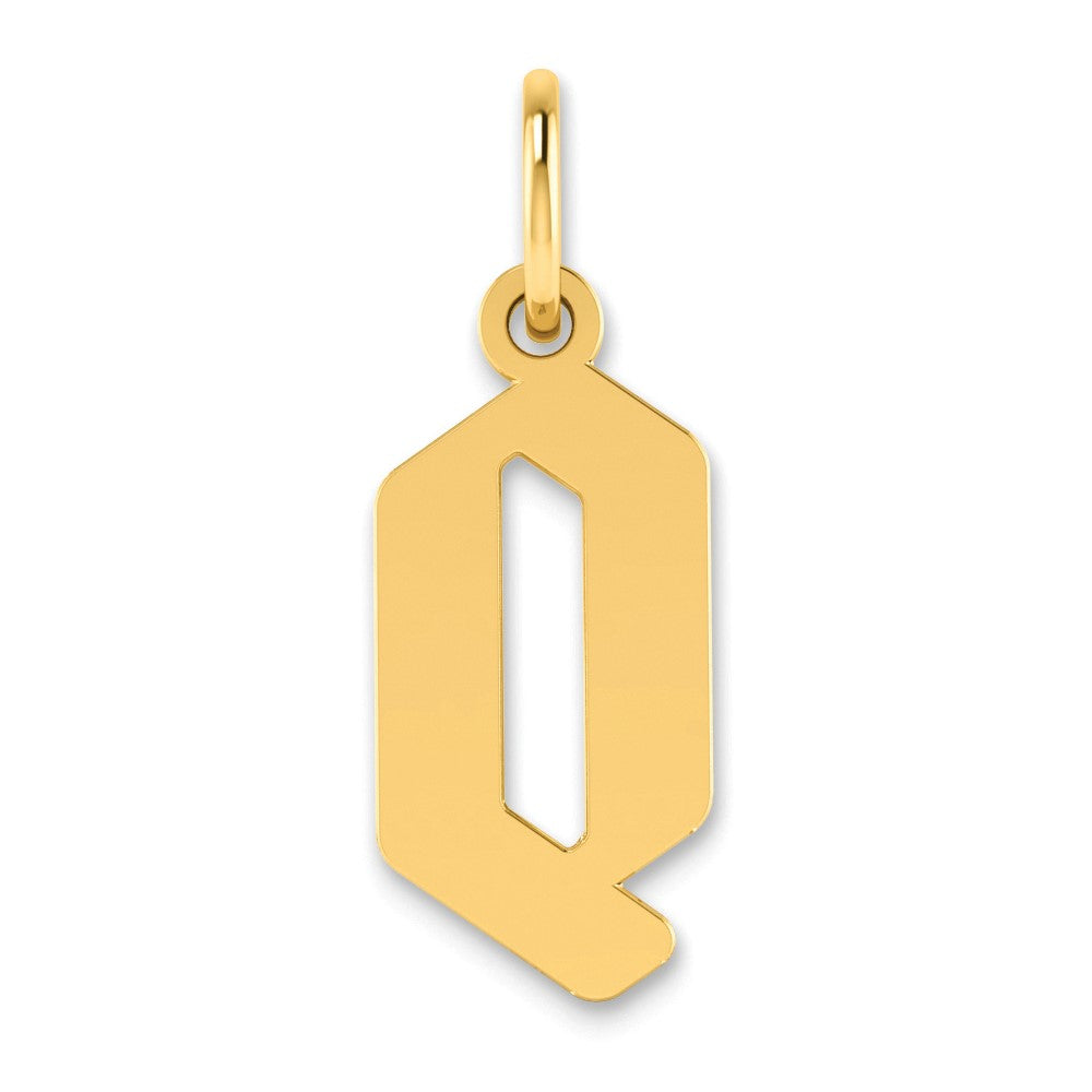 14K Yellow Gold 14Ky Letter Q Initial Pendant
