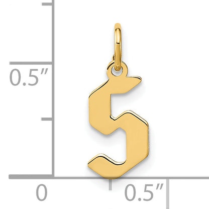 14k Yellow Gold 14KY Letter S Initial Pendant