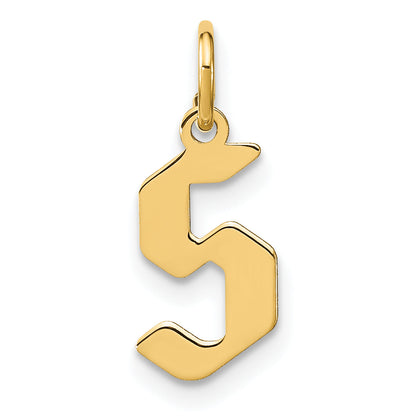 14k Yellow Gold 14KY Letter S Initial Pendant