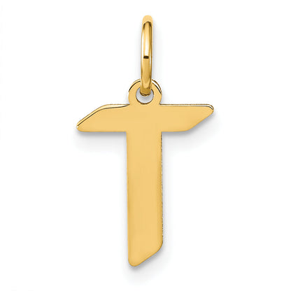 14k Yellow Gold 14KY Letter T Initial Pendant