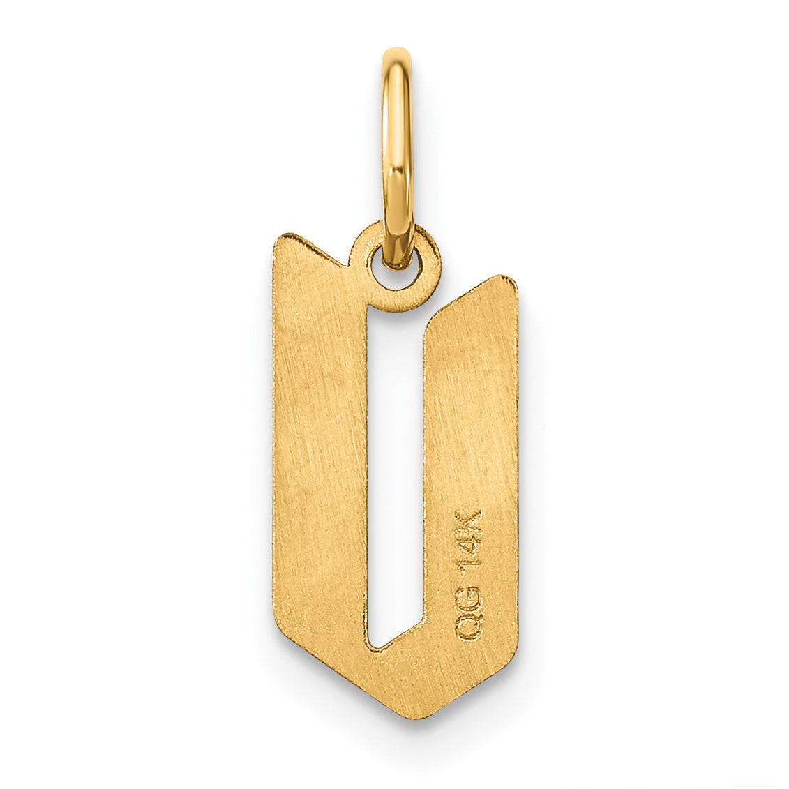 14k Yellow Gold 14KY Letter V Initial Pendant