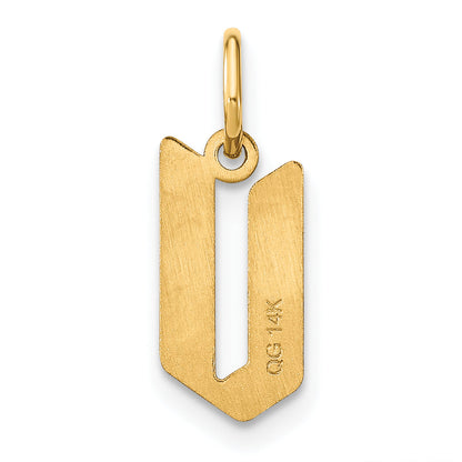 14k Yellow Gold 14KY Letter V Initial Pendant