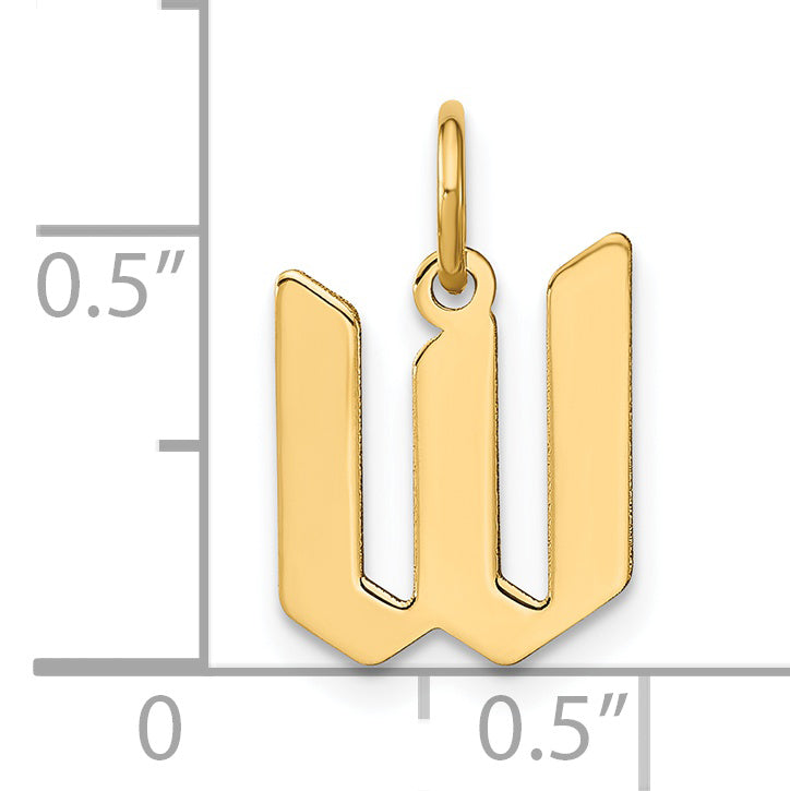 14k Yellow Gold 14KY Letter W Initial Pendant