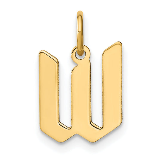 14k Yellow Gold 14KY Letter W Initial Pendant