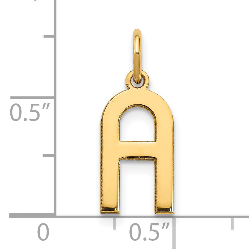 14k Yellow Gold 14ky Letter A Initial Pendant