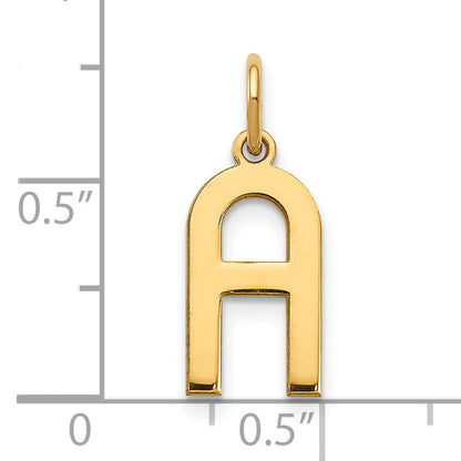 14k Yellow Gold 14ky Letter A Initial Pendant