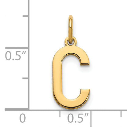 14k Yellow Gold 14ky Letter C Initial Pendant