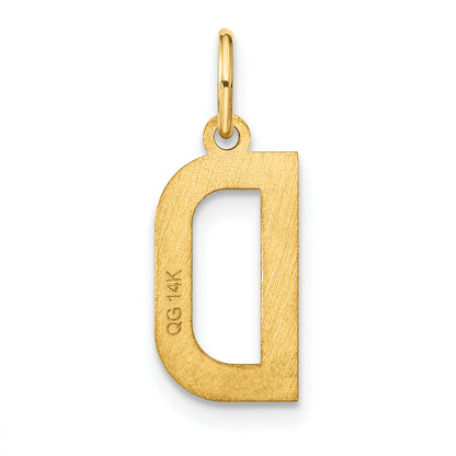 14k Yellow Gold 14ky Letter D Initial Pendant