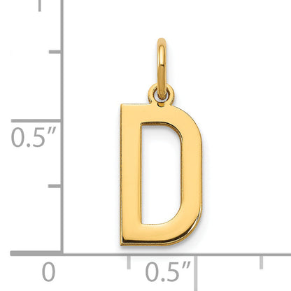 14k Yellow Gold 14ky Letter D Initial Pendant