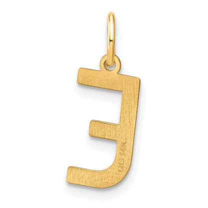 14k Yellow Gold 14ky Letter E Initial Pendant