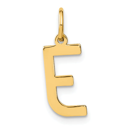 14k Yellow Gold 14ky Letter E Initial Pendant