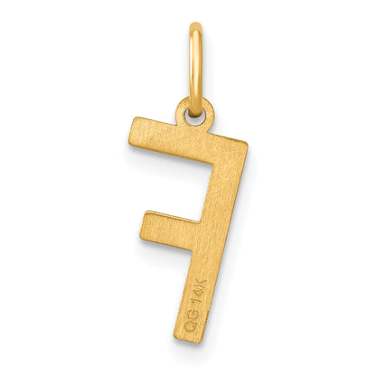 14k Yellow Gold 14ky Letter F Initial Pendant