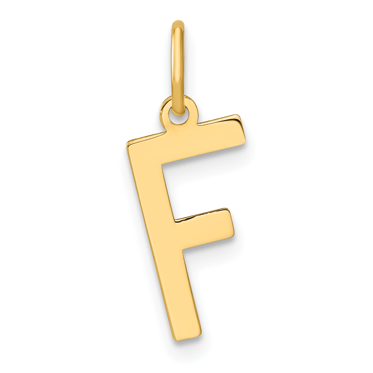 14k Yellow Gold 14ky Letter F Initial Pendant