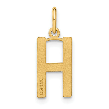 14k Yellow Gold 14ky Letter H Initial Pendant