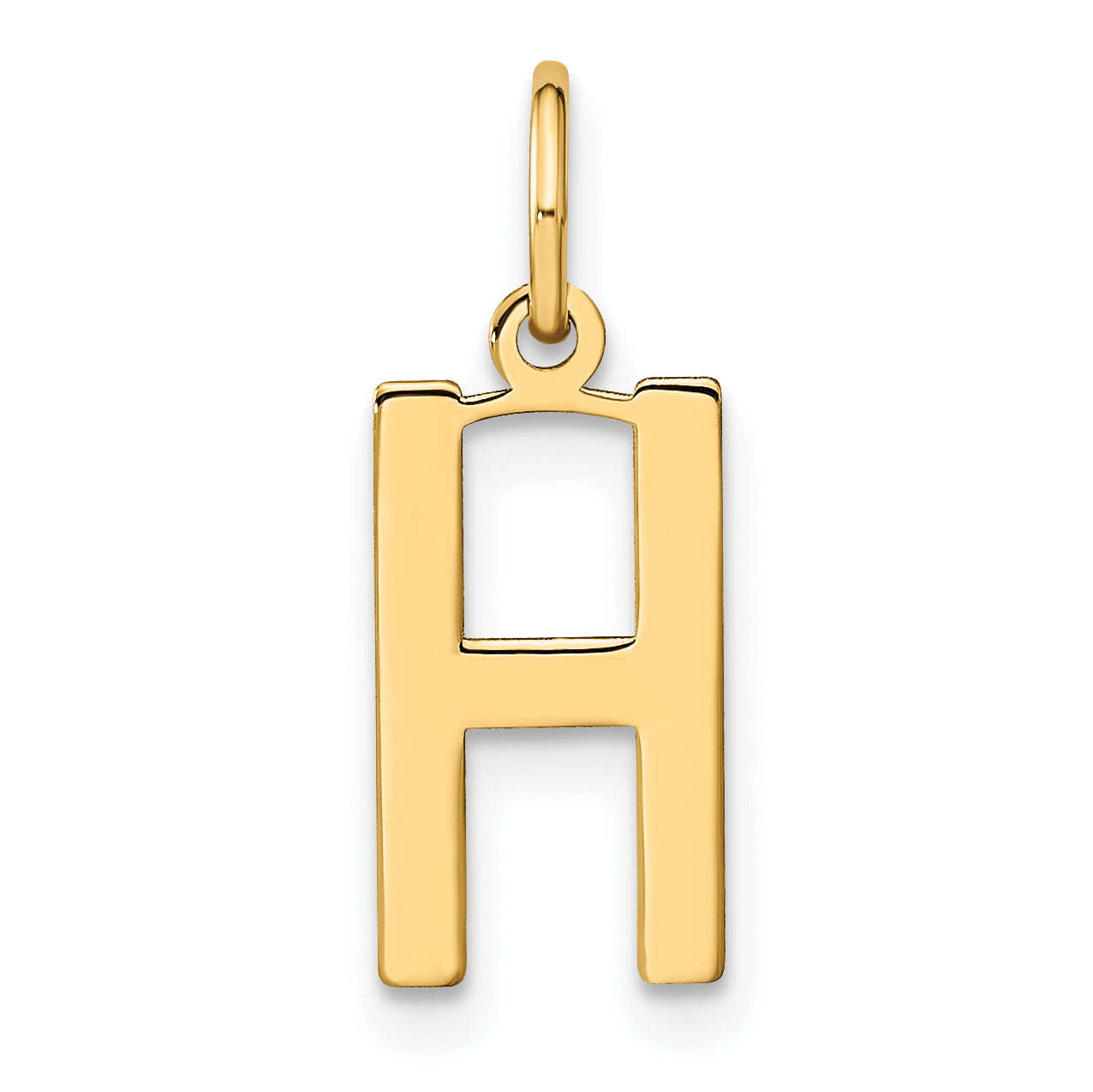 14k Yellow Gold 14ky Letter H Initial Pendant