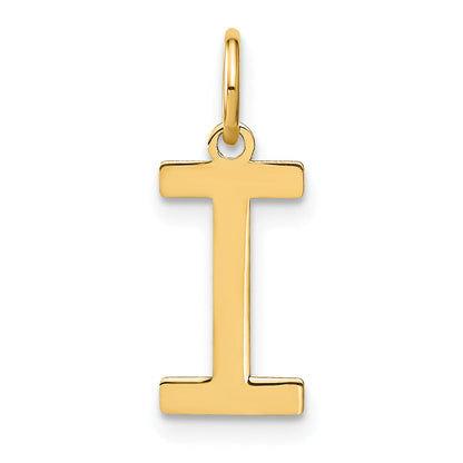 14k Yellow Gold 14ky Letter I Initial Pendant