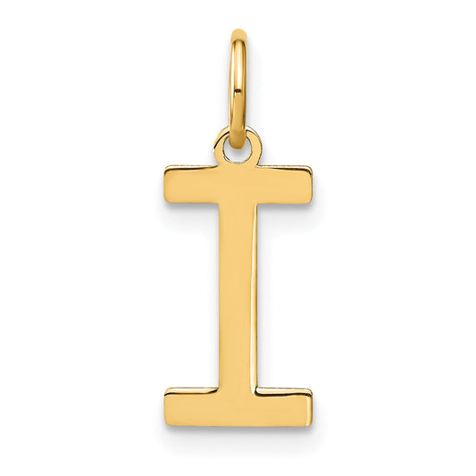 14k Yellow Gold 14ky Letter I Initial Pendant