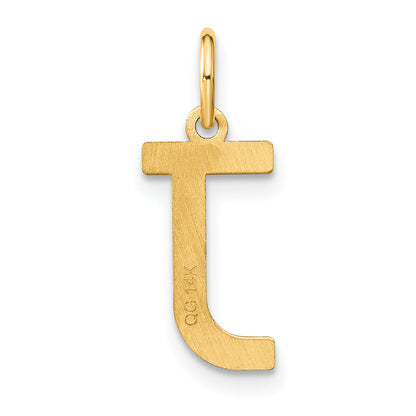 14k Yellow Gold 14ky Letter J Initial Pendant