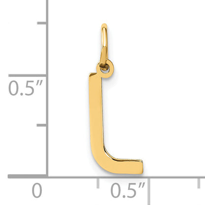 14k Yellow Gold 14ky Letter L Initial Pendant