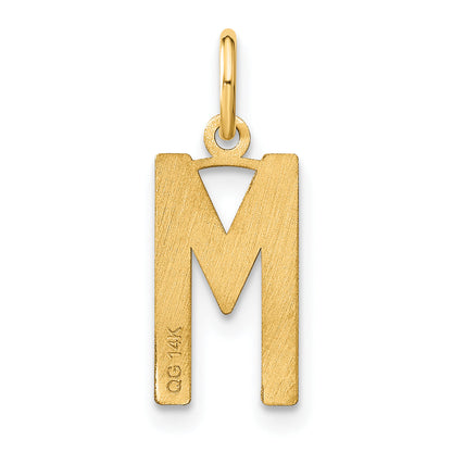 14k Yellow Gold 14ky Letter M Initial Pendant