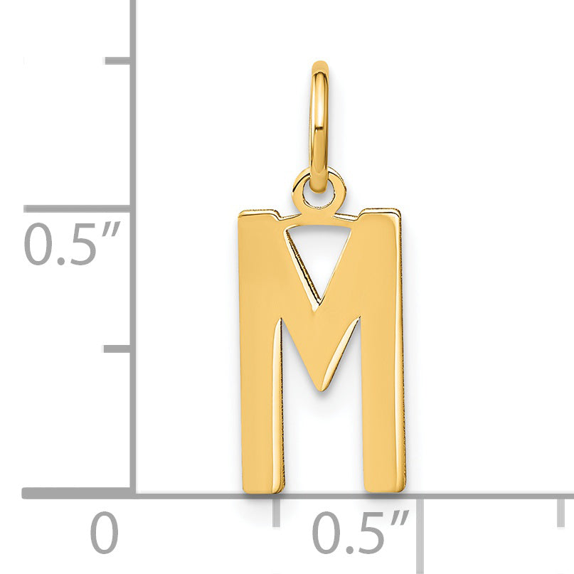 14k Yellow Gold 14ky Letter M Initial Pendant
