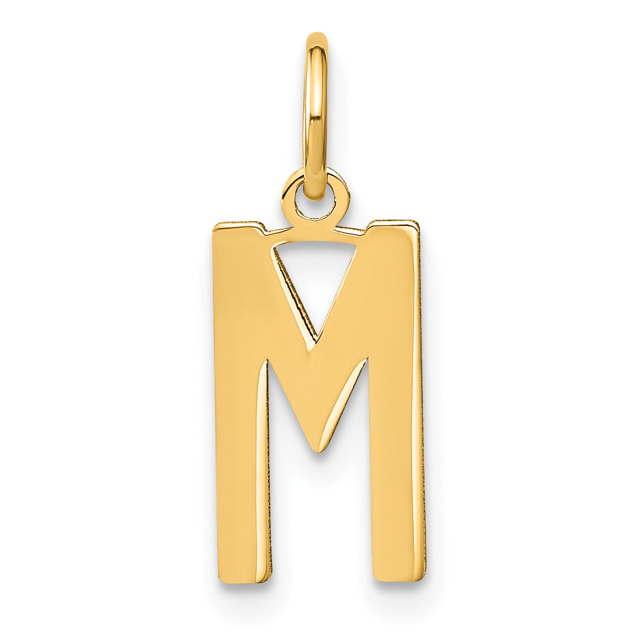 14k Yellow Gold 14ky Letter M Initial Pendant
