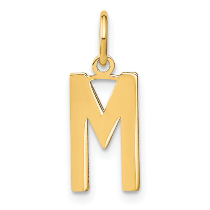 14k Yellow Gold 14ky Letter M Initial Pendant