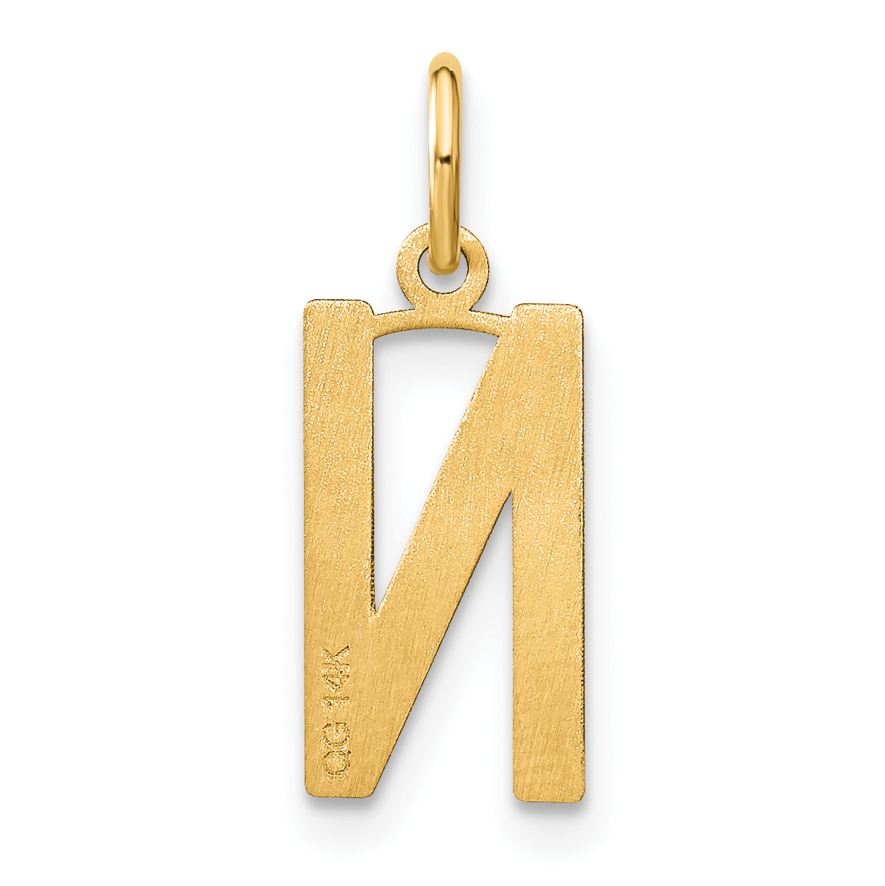 14k Yellow Gold 14ky Letter N Initial Pendant