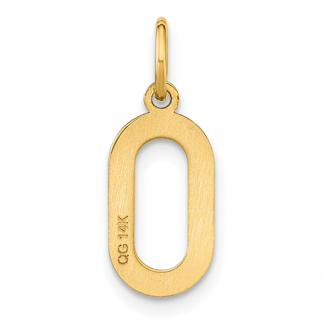 14k Yellow Gold 14ky Letter O Initial Pendant