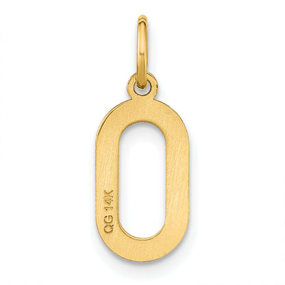 14k Yellow Gold 14ky Letter O Initial Pendant