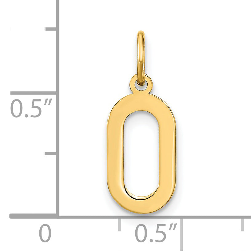 14k Yellow Gold 14ky Letter O Initial Pendant