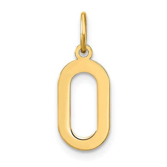 14k Yellow Gold 14ky Letter O Initial Pendant