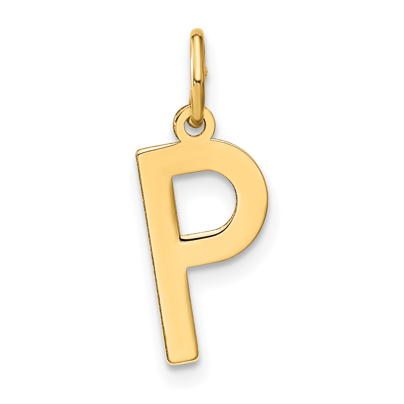 14k Yellow Gold 14ky Letter P Initial Pendant