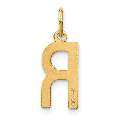 14k Yellow Gold 14ky Letter R Initial Pendant