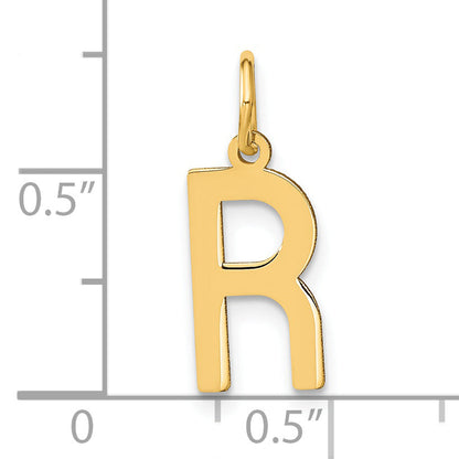 14k Yellow Gold 14ky Letter R Initial Pendant