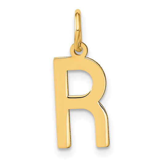 14k Yellow Gold 14ky Letter R Initial Pendant