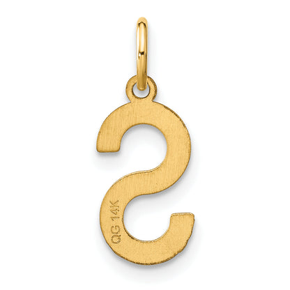 14k Yellow Gold 14ky Letter S Initial Pendant