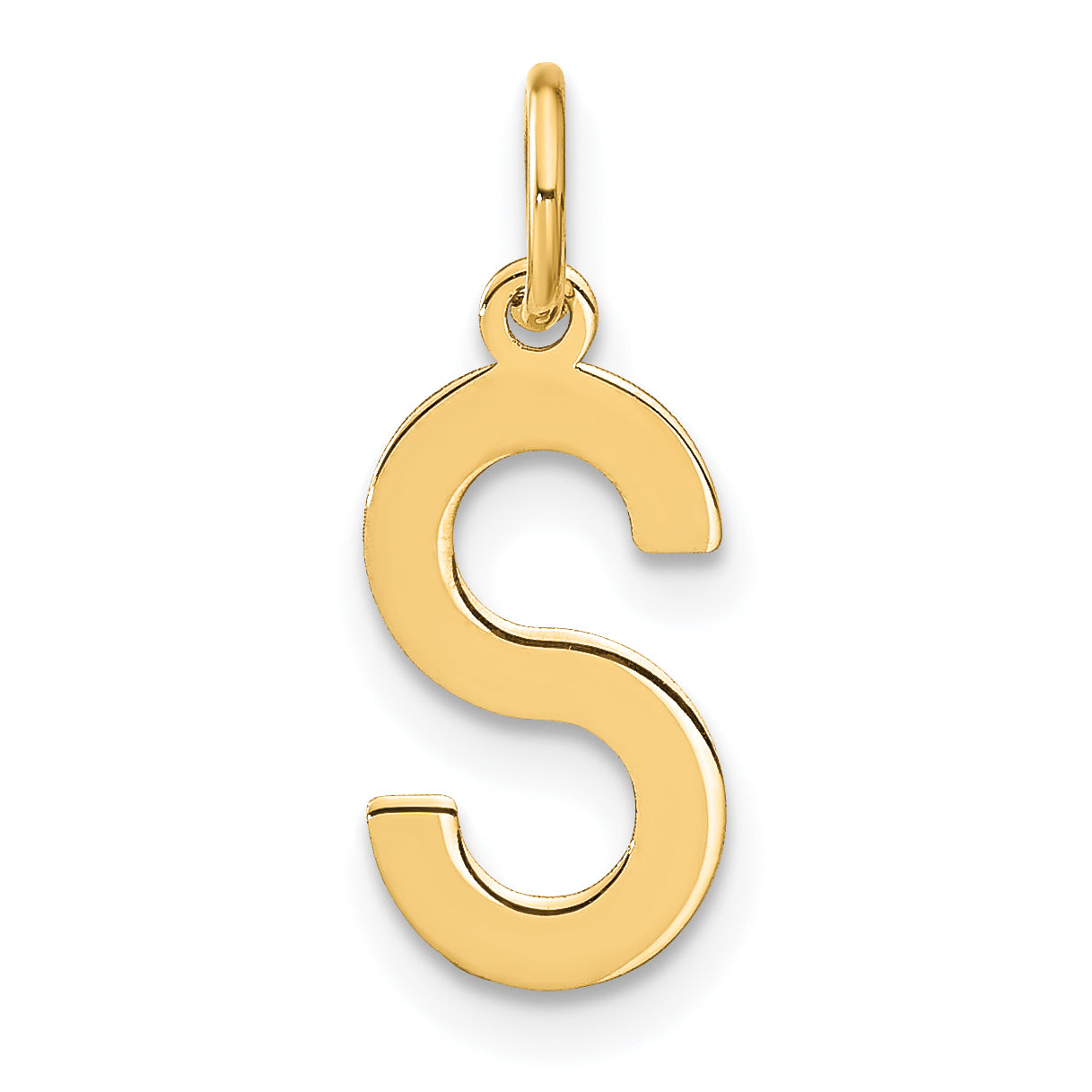 14k Yellow Gold 14ky Letter S Initial Pendant