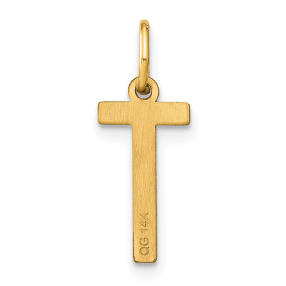 14k Yellow Gold 14ky Letter T Initial Pendant