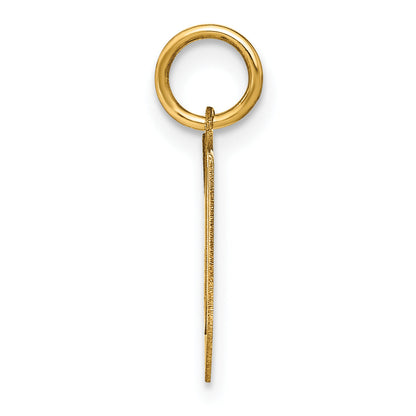 14k Yellow Gold 14ky Letter V Initial Pendant