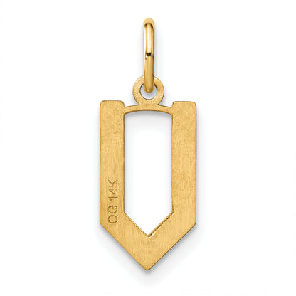14k Yellow Gold 14ky Letter V Initial Pendant