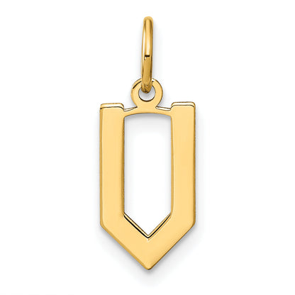 14k Yellow Gold 14ky Letter V Initial Pendant