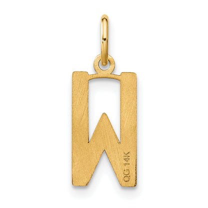 14k Yellow Gold 14ky Letter W Initial Pendant