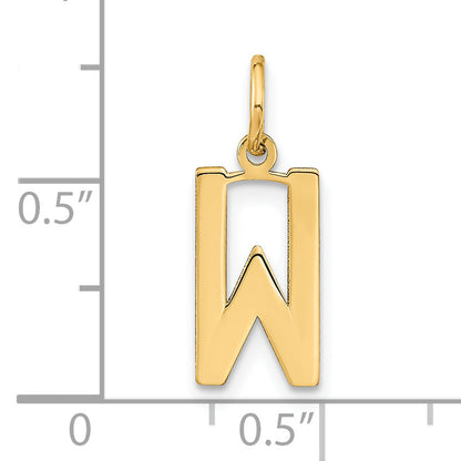 14k Yellow Gold 14ky Letter W Initial Pendant