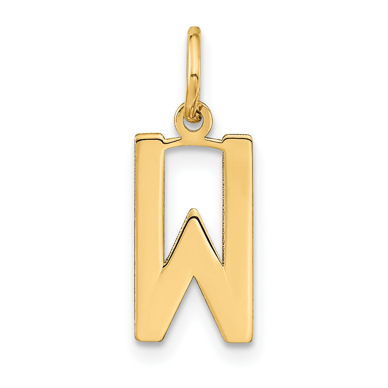 14k Yellow Gold 14ky Letter W Initial Pendant