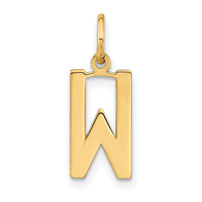 14k Yellow Gold 14ky Letter W Initial Pendant