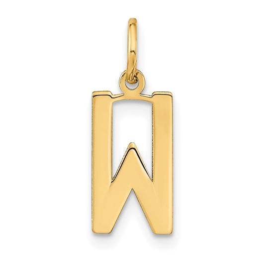 14k Yellow Gold 14ky Letter W Initial Pendant